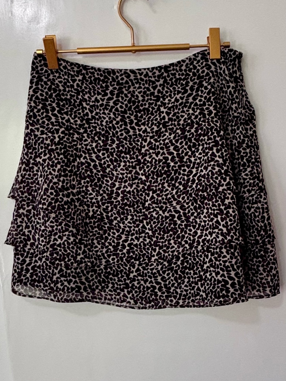 Jacob Black and Cream Leopard Print Mini Skirt